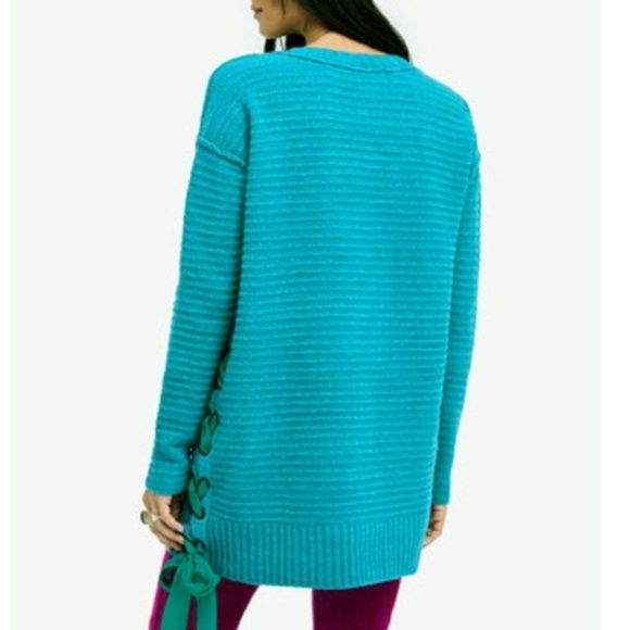 Free People Heart it Laces Sweater S Sky - Picture 3 of 3